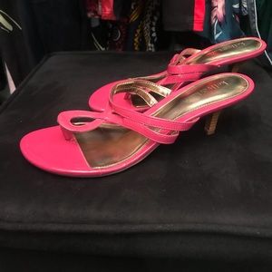 Kelly & Katie Kitten Heel Hot Pink Slides